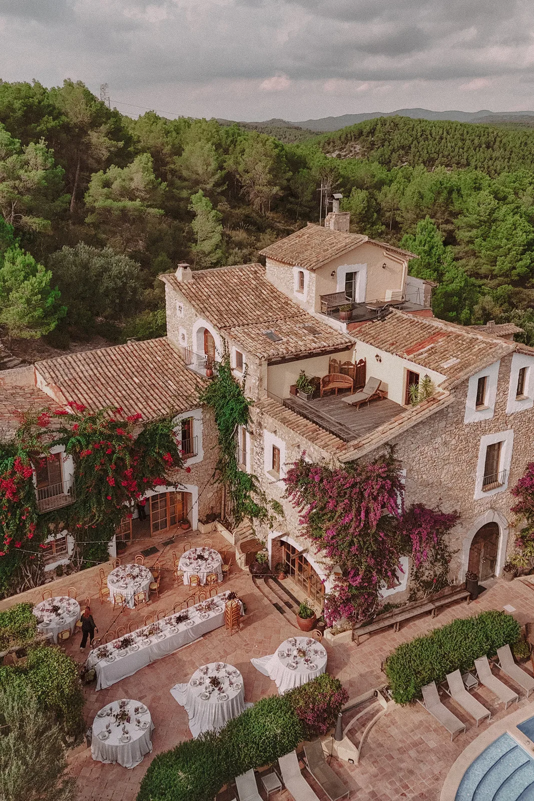 Vista aèria d'una finca per a esdeveniments